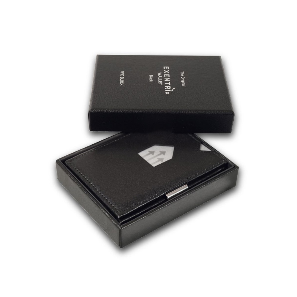 NIB Black EXENTRI trifold wallet